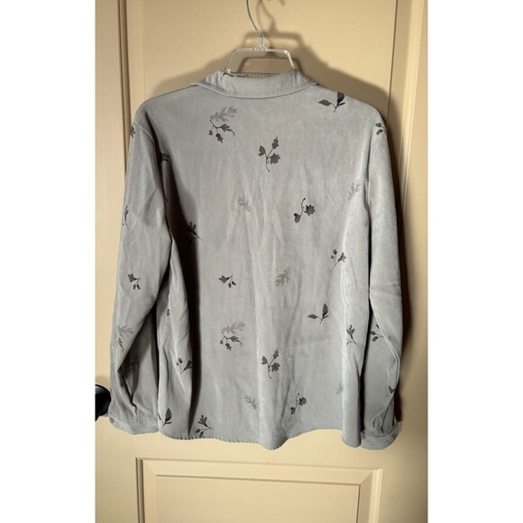 Norton McNaughton Woman Green L/S Button up Collared Shirt Leaves Size 10 Preown - Picture 5 of 5